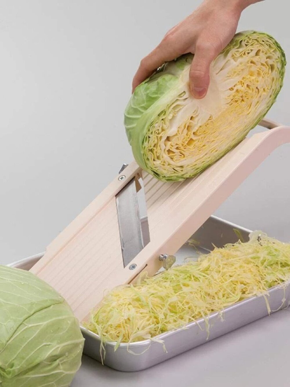 Japanese Precision-Cut Wide Mandoline Super Food Slicer 4 Adjustable Blades NIB